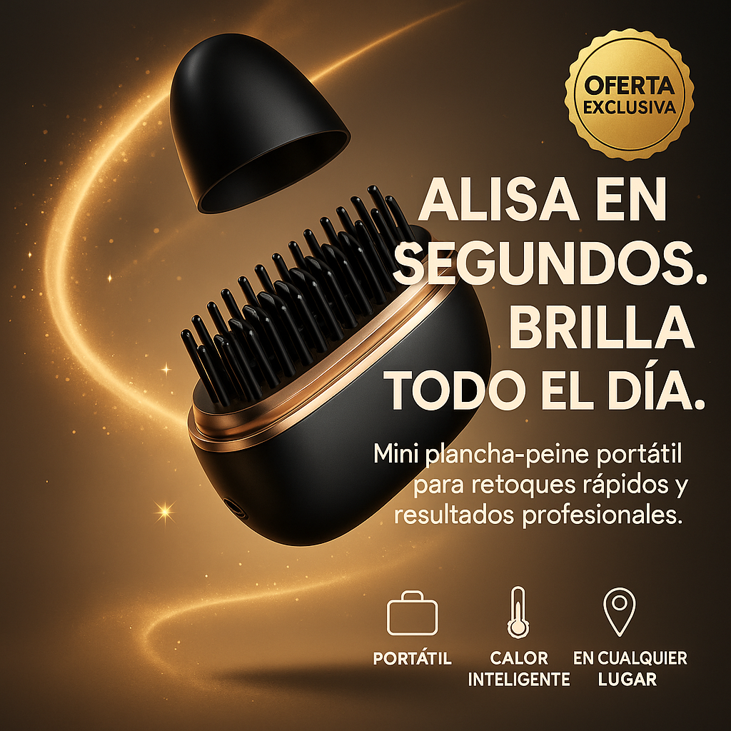 Plancha Portátil que Alisa en Segundos, tu Cabello Impecable ✅