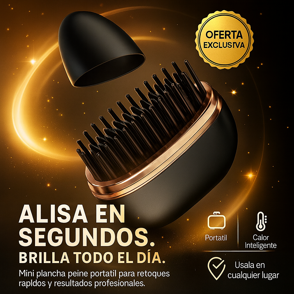 Plancha Portátil que Alisa en Segundos, tu Cabello Impecable ✅