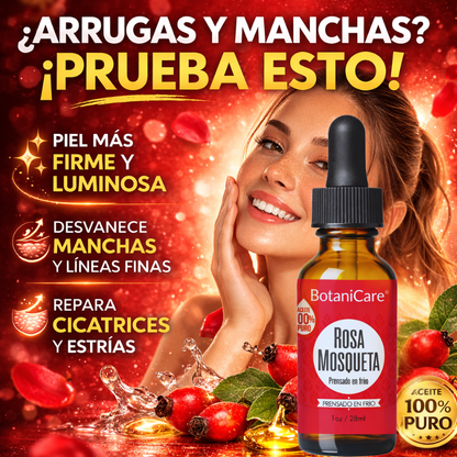 BotaniCare™ Aceite de Rosa Mosqueta Puro – Reduce Cicatrices, Estrías y Manchas